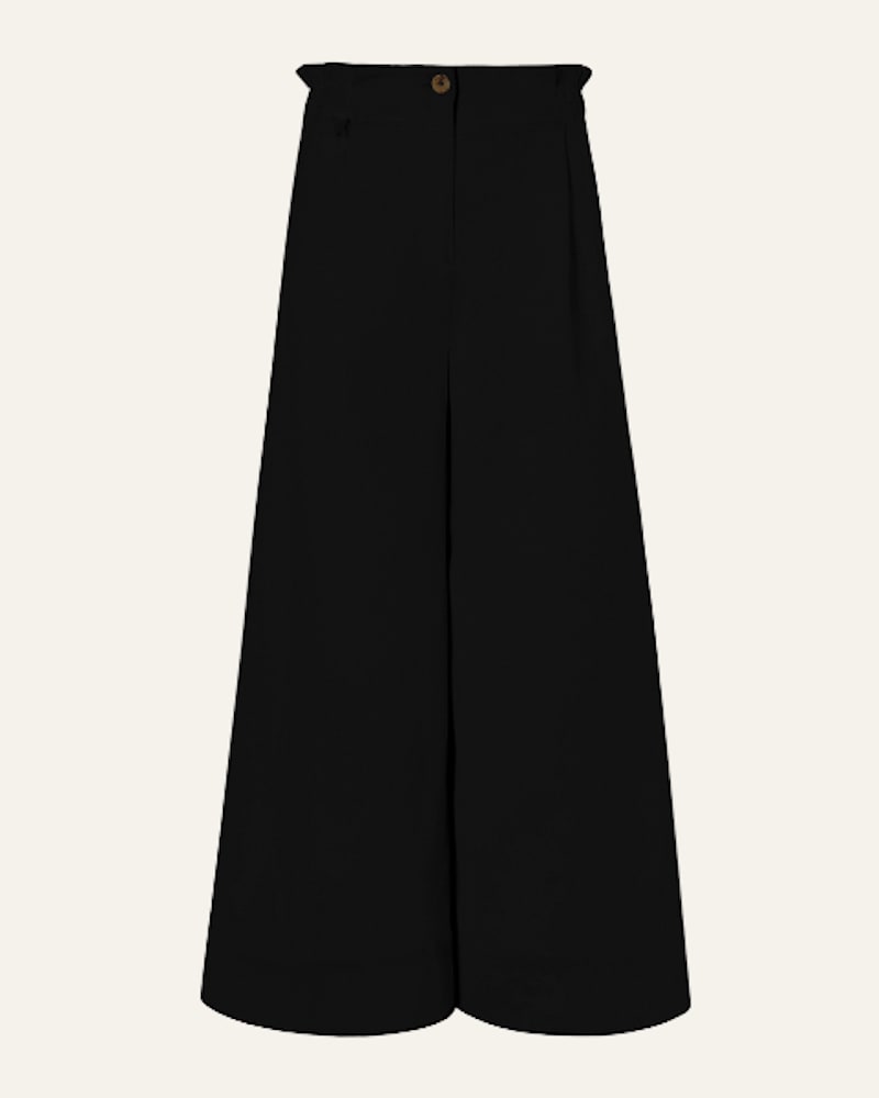 Front of a size 18 Sargent Emb Pant in Black by Merlette. | dia_product_style_image_id:324745